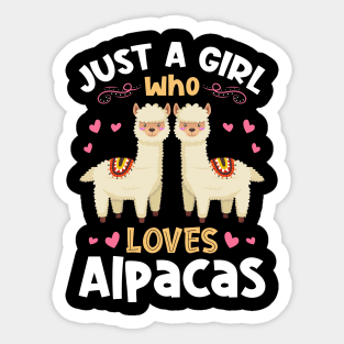 Just a Girl Who Loves Alpacas Gift Sticker